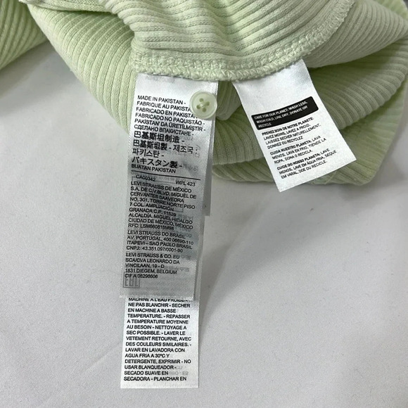 Levi’s The Everyday Henley Long Sleeve Ribbed Cropped Top Size XXL NWT - Picture 4 of 6